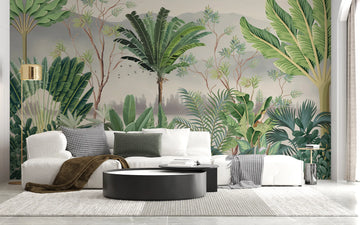 Tropical palm wallpaper for living room – QuirkyLooks.in