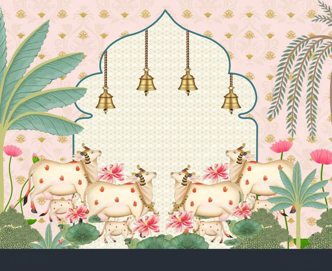 Intricate Divine Arch Pichwai artwork by Quirky Looks featuring detailed traditional Indian motifs and vibrant colors.