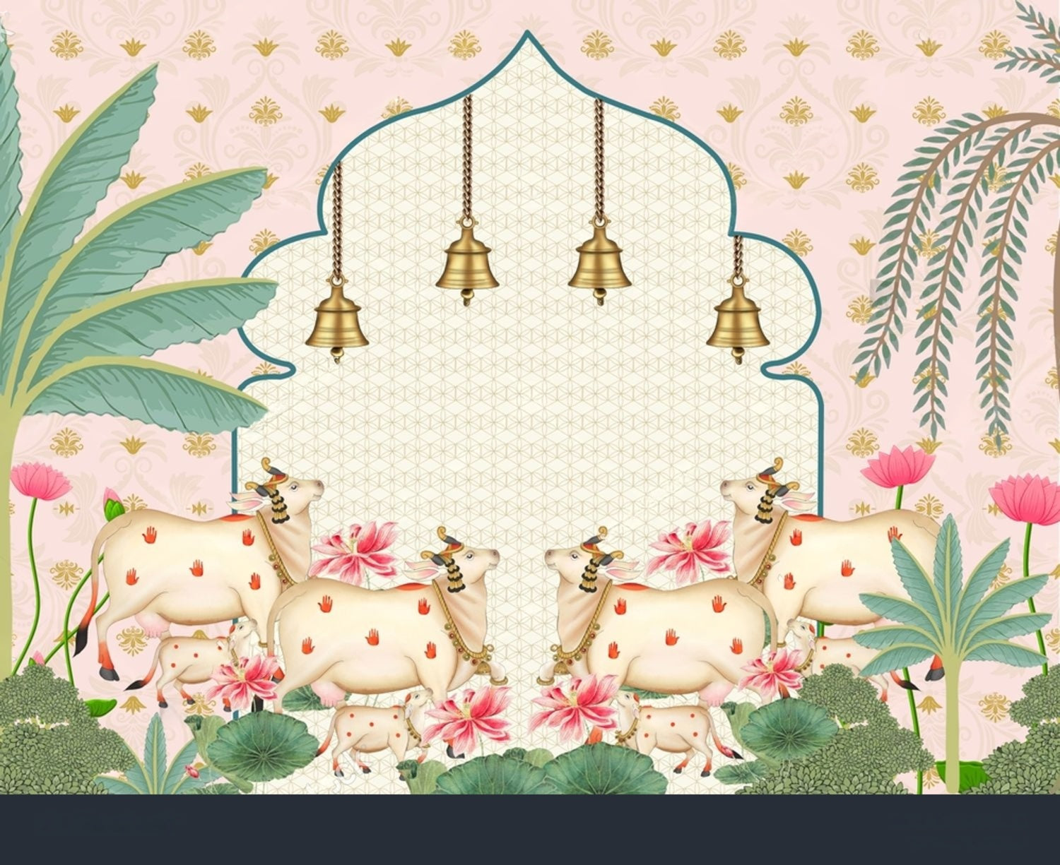 Intricate Divine Arch Pichwai artwork by Quirky Looks featuring detailed traditional Indian design and vibrant colors.