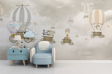 Balloon Ride Baby Safari Wallpaper