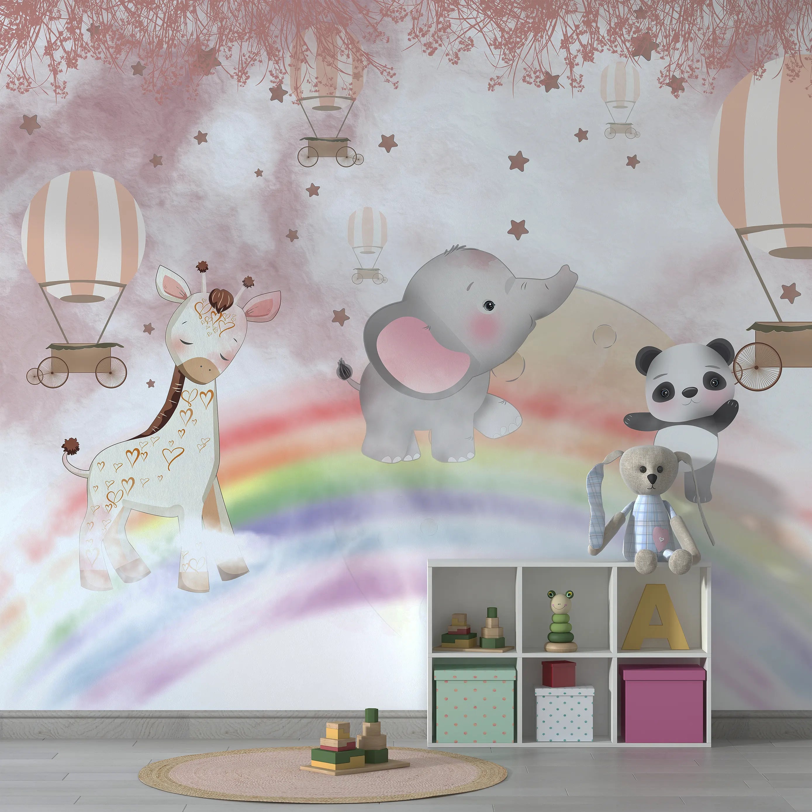Rainbow Dreamland Animals Wallpaper