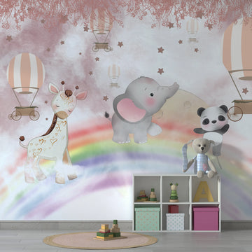 Rainbow Dreamland Animals Wallpaper