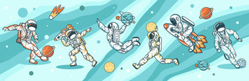 Floating Astronaut Adventure Kids Wallpaper