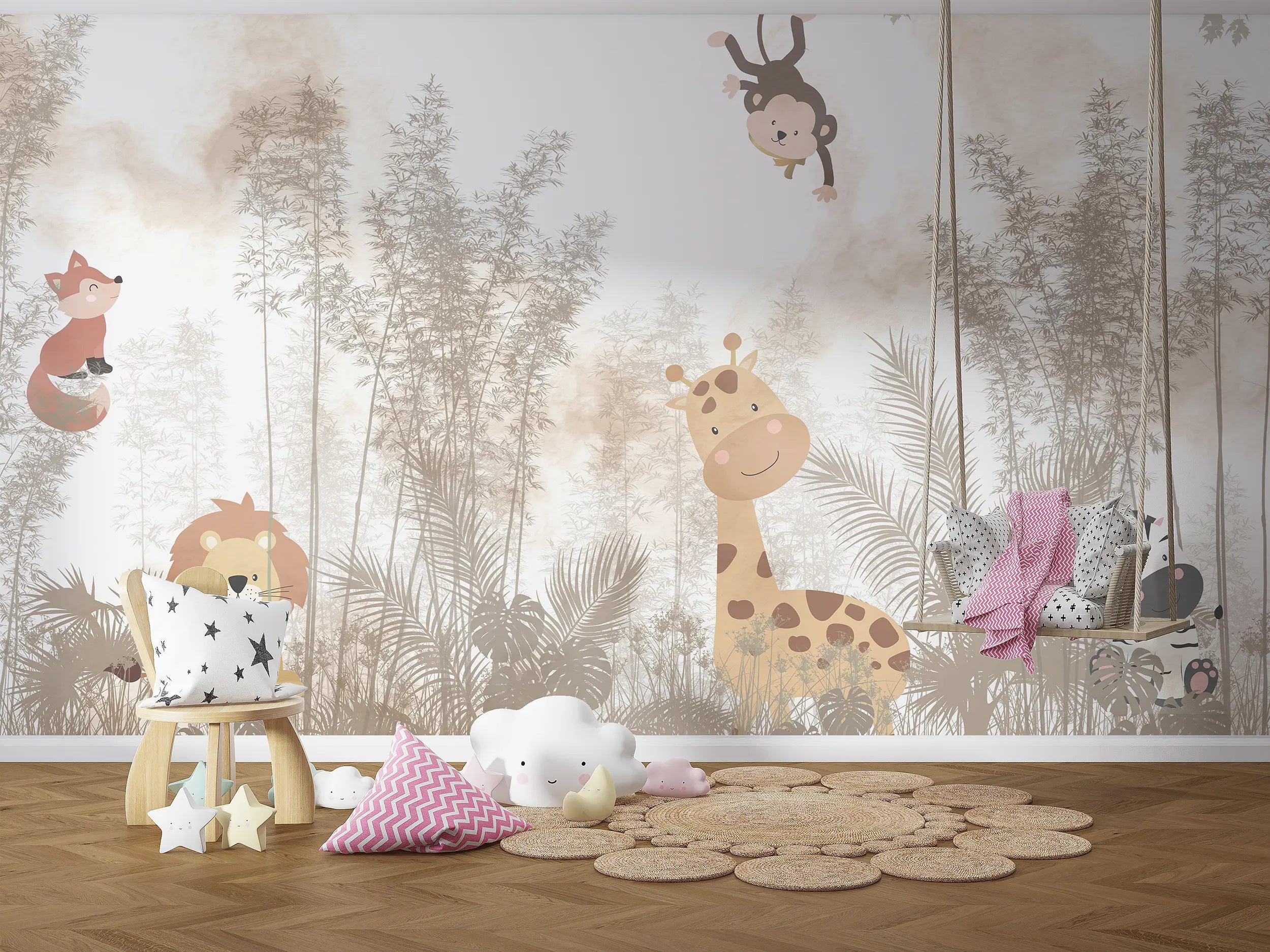 Jungle Friends Forest Mural Wallpaper