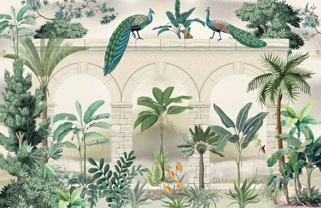 Peacocks and tropical greenery - Quirky Looks