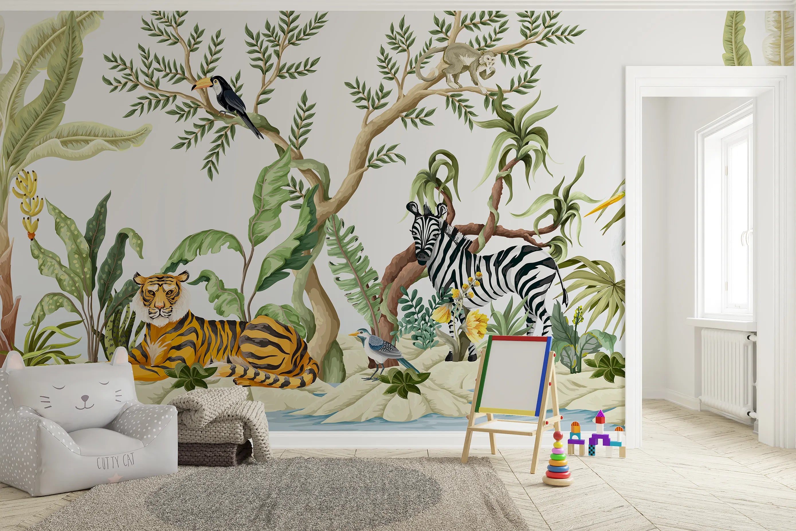 Jungle Parade Nursery Wallpaper
