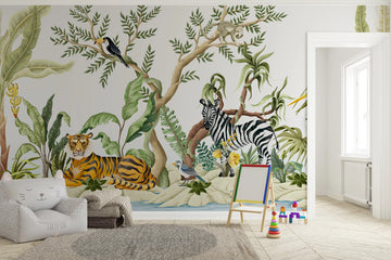 Jungle Parade Nursery Wallpaper