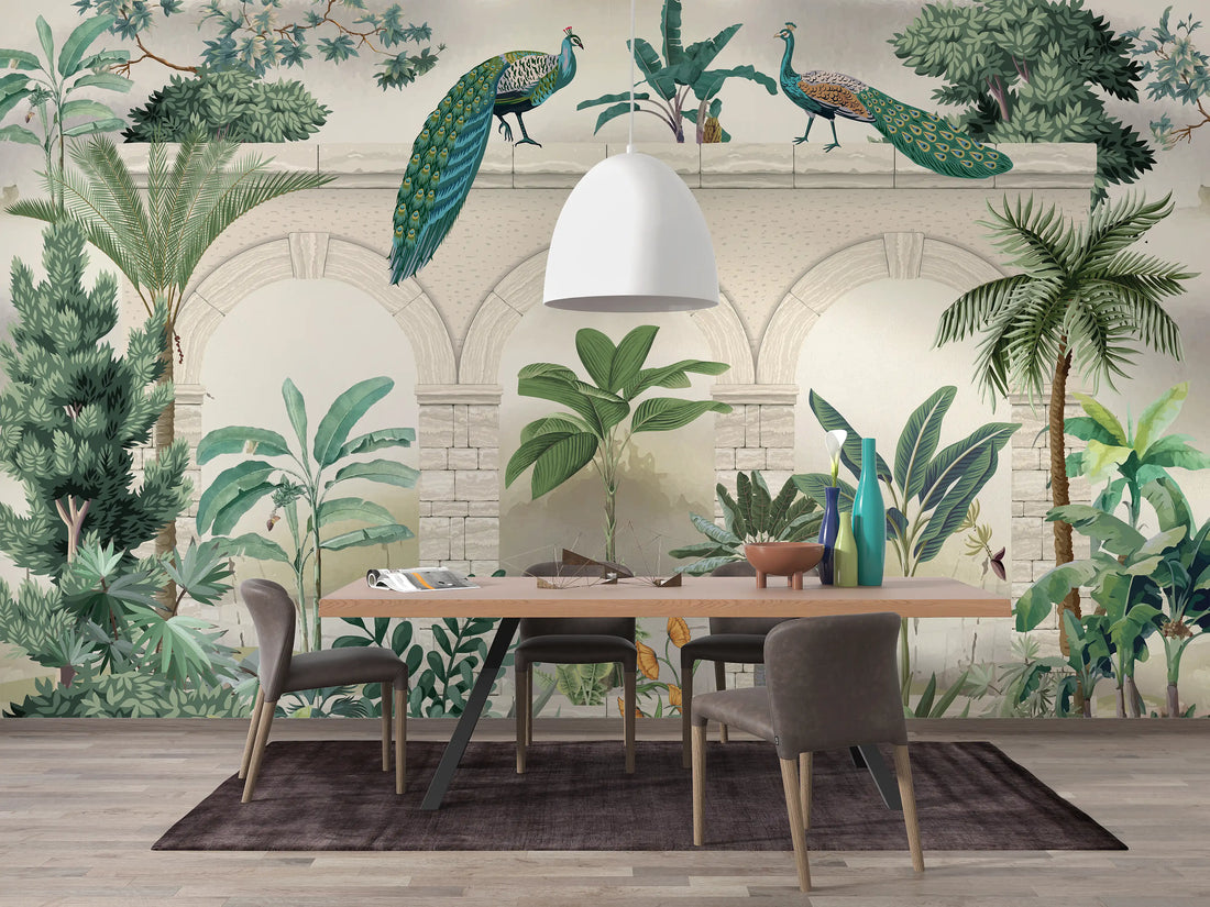 Peacocks and tropical greenery - Quirky Looks