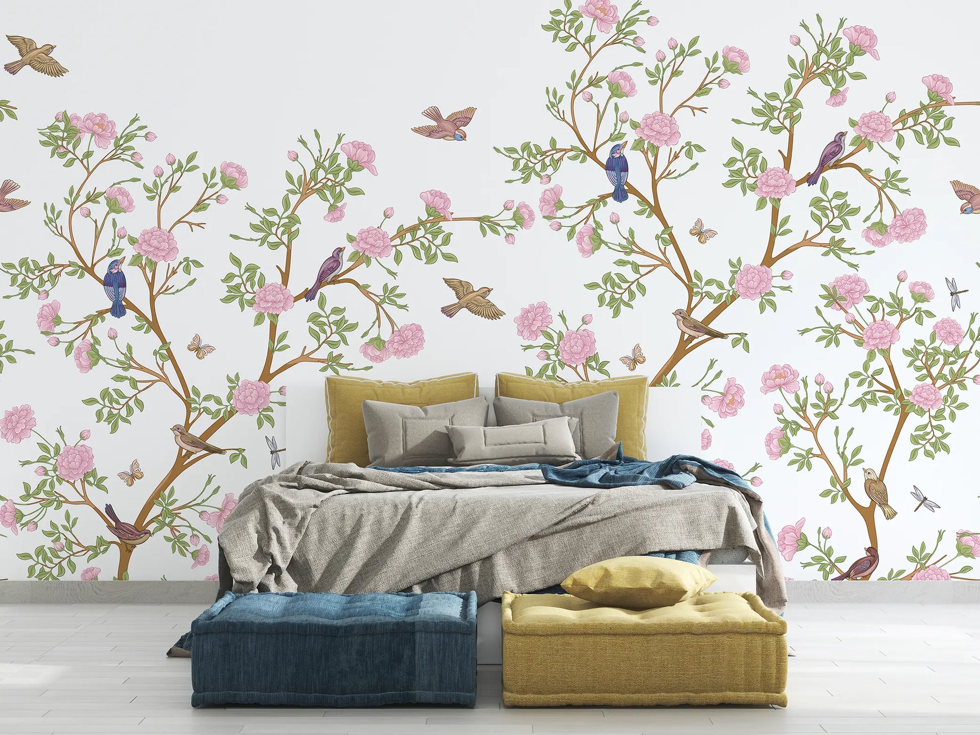Chinoiserie garden and birds - Quirky Looks