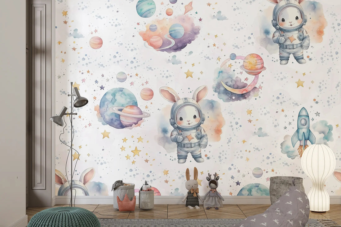 Space Explorer Bunny Wallpaper