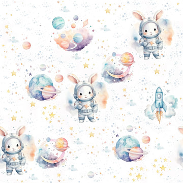 Space Explorer Bunny Wallpaper