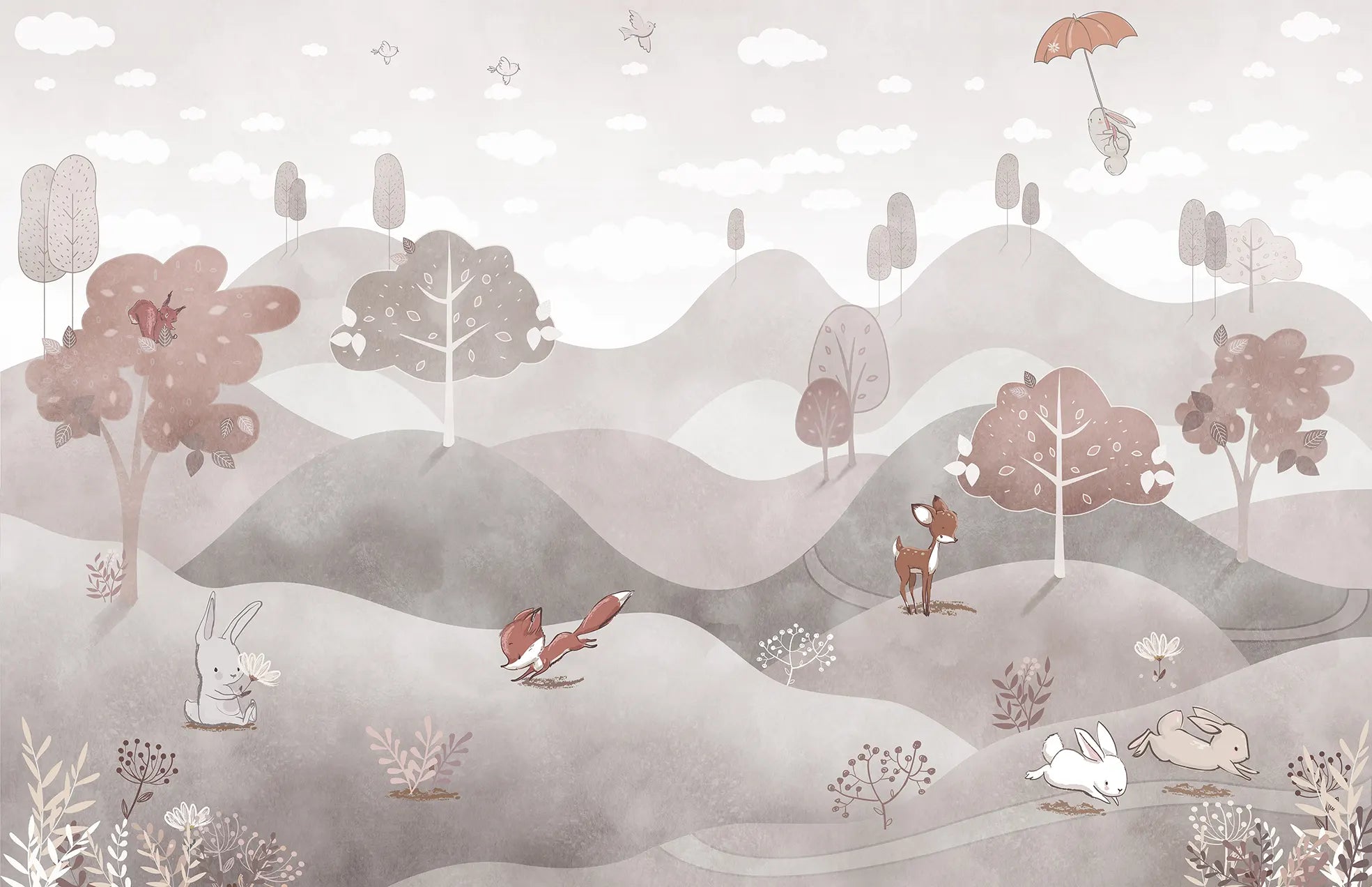 Rolling Blush Hills Forest Tale