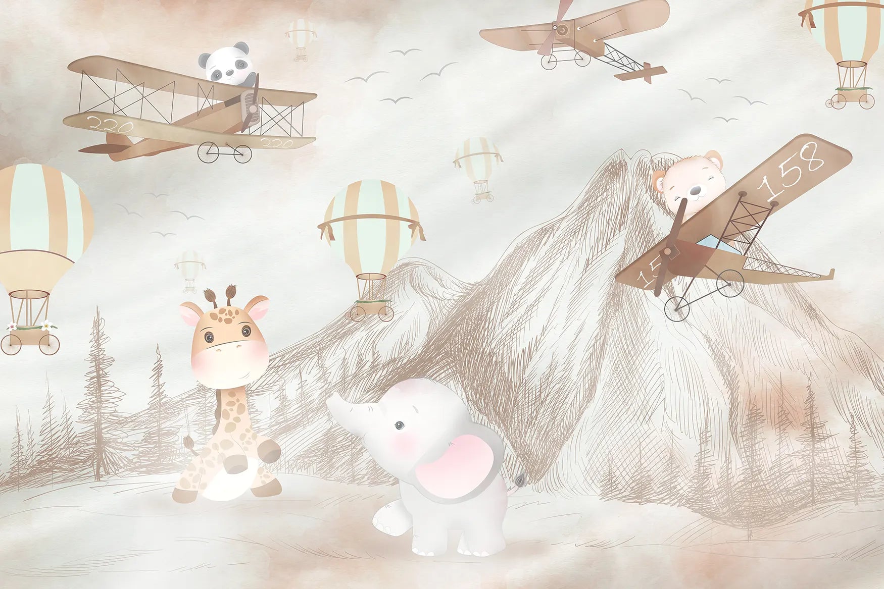 Airborne Safari Mountain Wallpaper