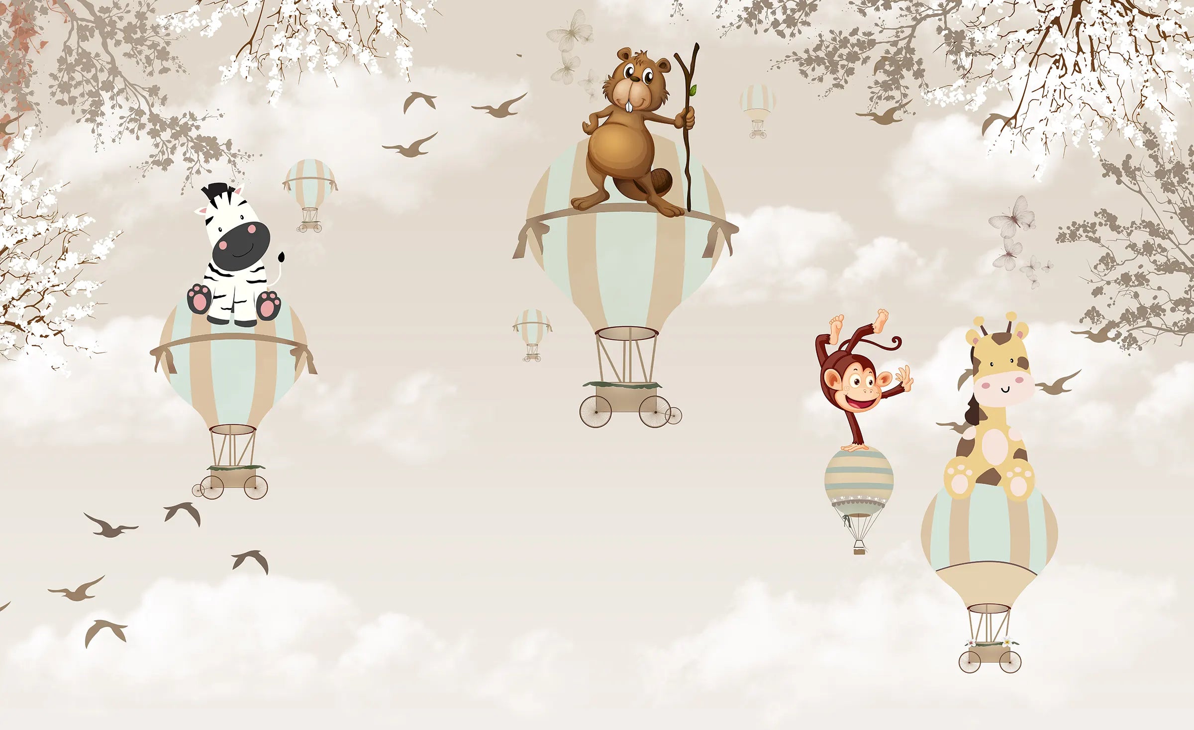 Jungle Balloon Buddies Wallpaper