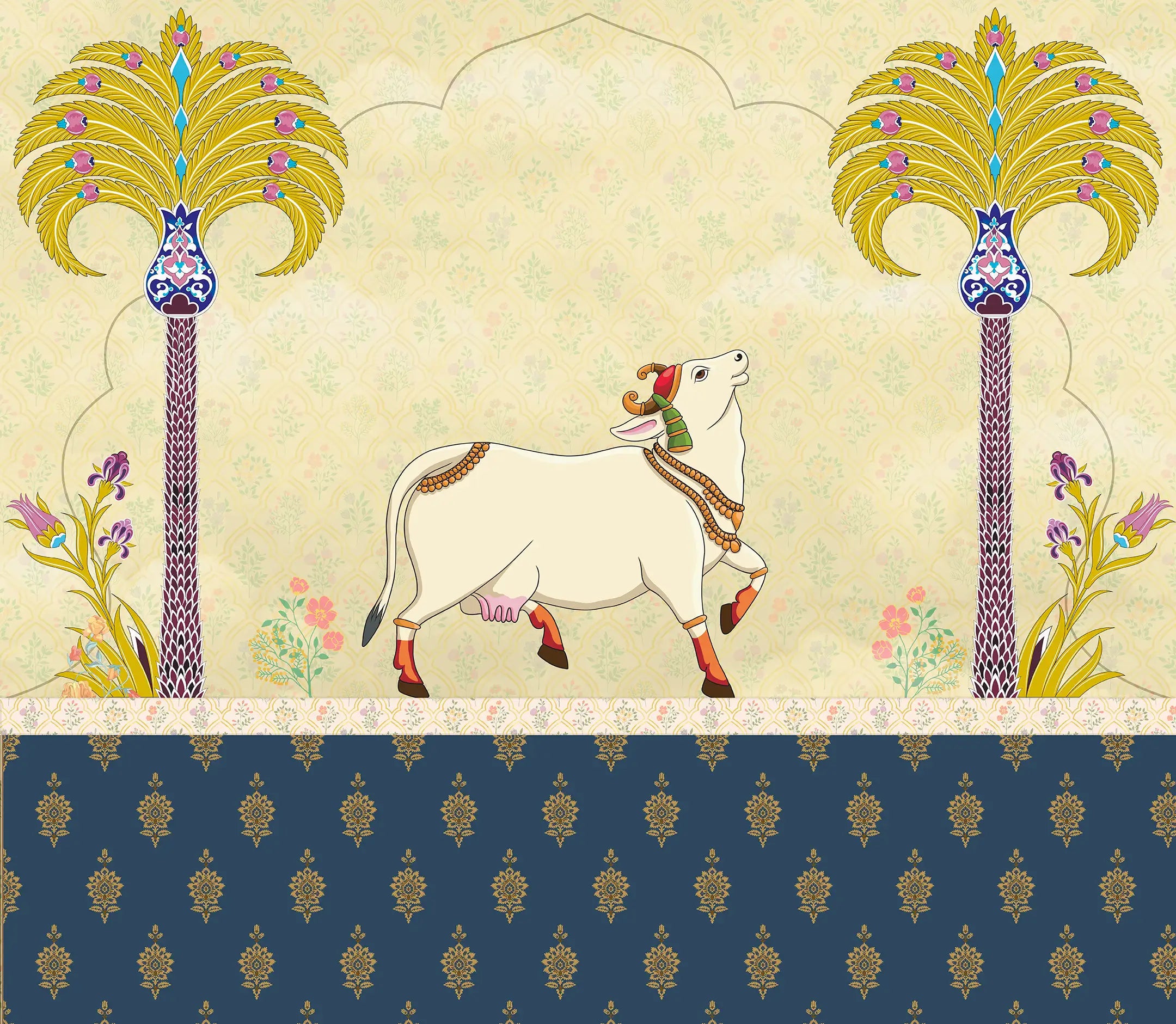 Sacred Kamdhenu Pichwai - Quirky Looks