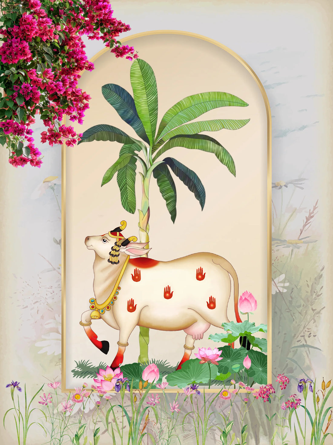 blooming lotus Pichwai - Quirky Looks
