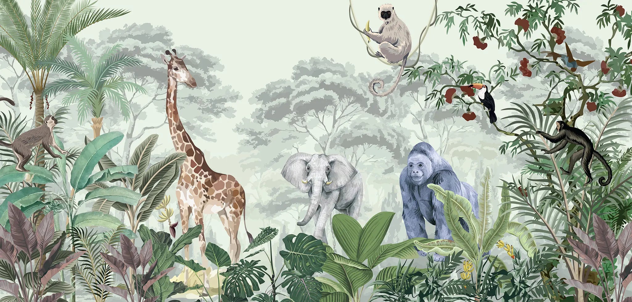 Little Jungle Explorer Mural