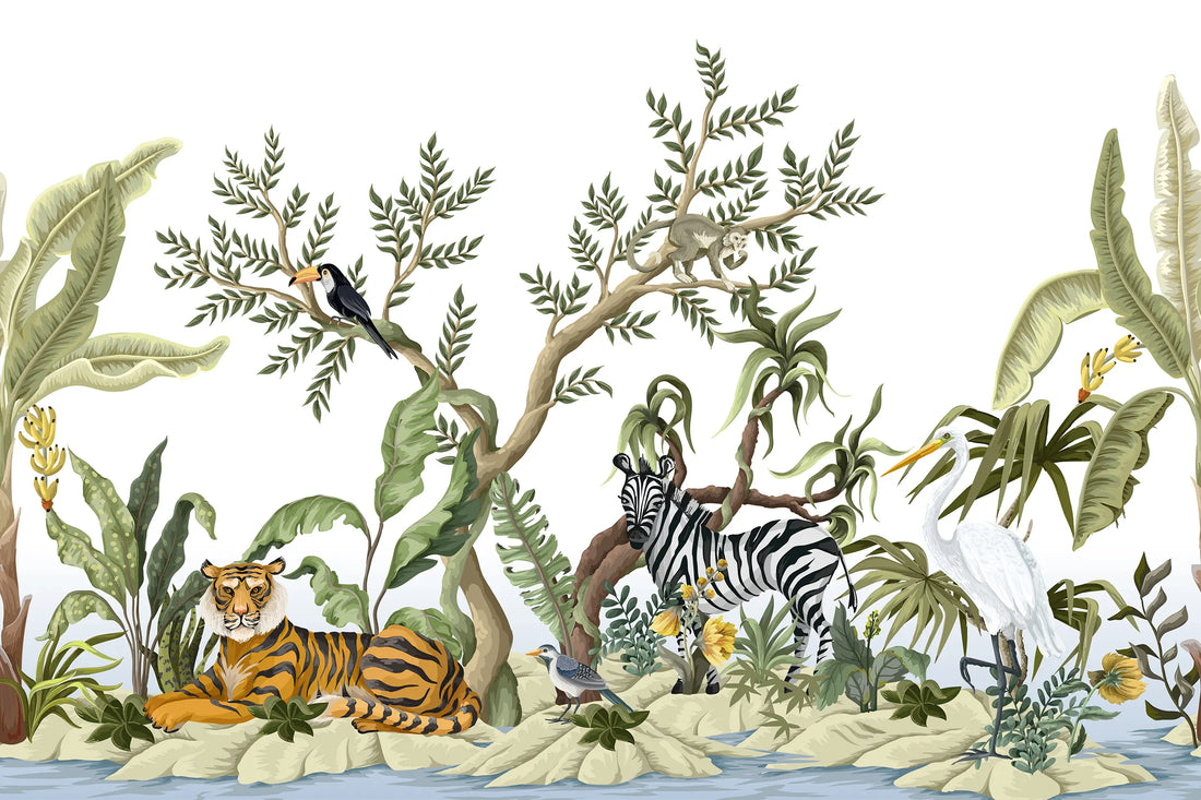 Jungle Parade Nursery Wallpaper