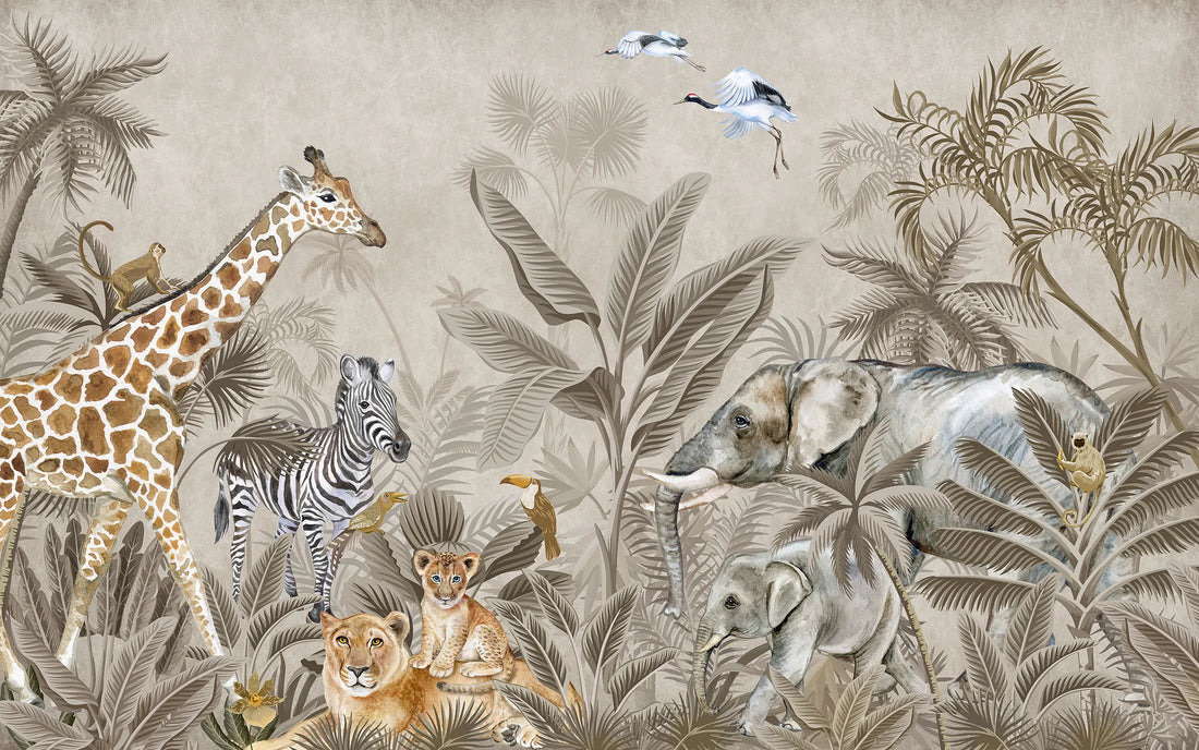 Safari Splash Kids Wall Mural