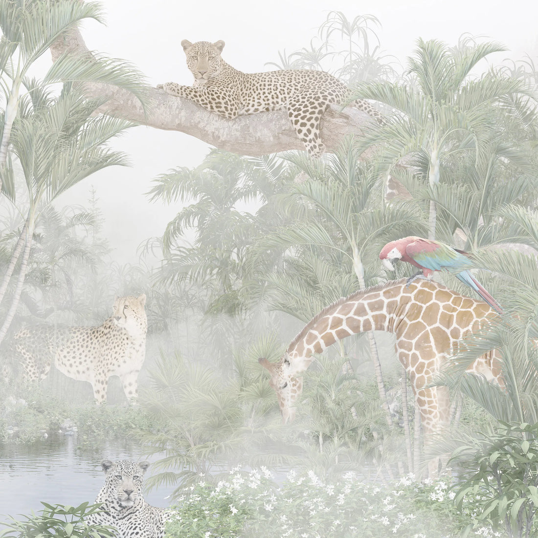 Safari Snuggles Nursery Mural